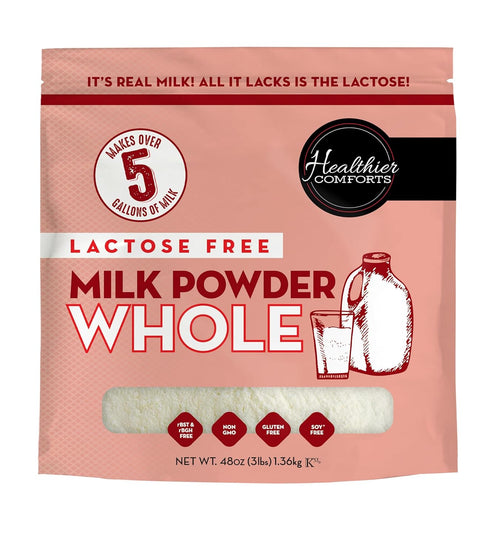 Healthier Comforts Lactose Free Whole Milk Powder | Non-GMO, rBST Hormone Free,