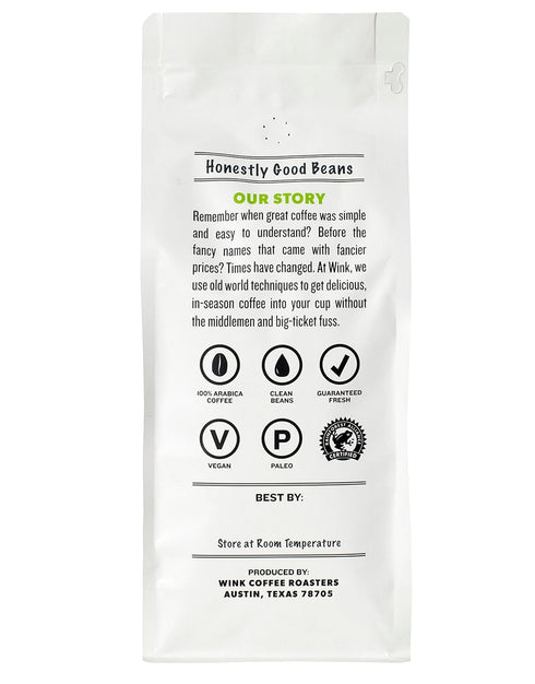 2.2 lb 100% Wink Coffee Low Acid Medium Roast Espresso Whole Bean Coffee, Arabica, Colombian Single Origin, Smooth
