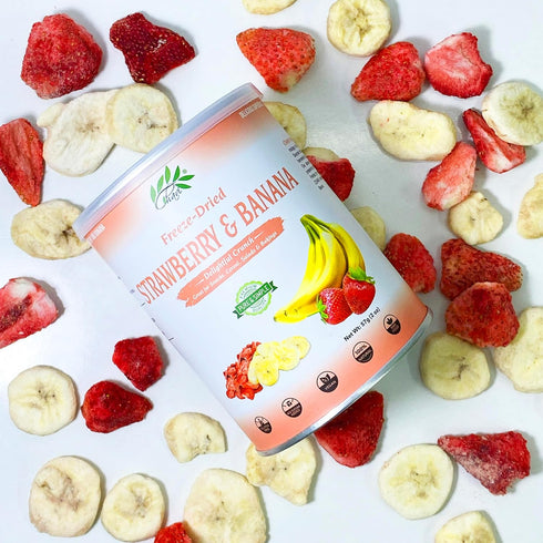 2 oz CHAVI Freeze-Dried Strawberry Banana | Healthy Superfood | No Added Sugars or Preservatives | Non-GMO, Vegan
