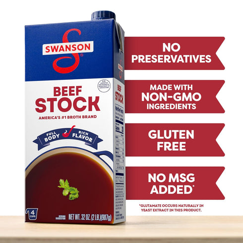 32 oz (12 Pack) SWANSON S Beef Stock, Carton