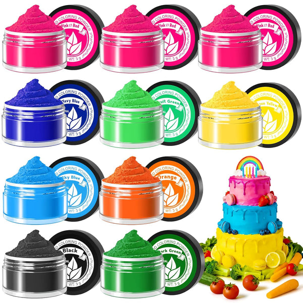 Natural Food Coloring Powder - 10 Colors Plant Based Food Coloring, Dye