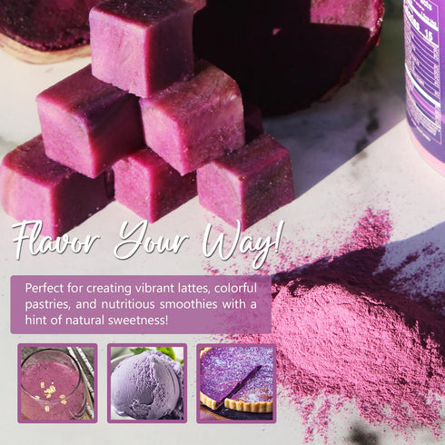 100% 16 NPG Pure Purple Sweet Potato Powder (Purple Yam Ube) Ounces, All Natural Purple Dry Food Coloring Powder