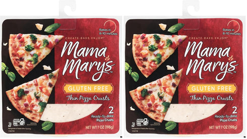 Mama Mary's 7" Gluten Free Thin Crust Ready to Bake Pizza Crusts, 2 Count