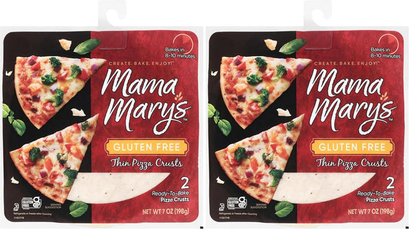 Mama Mary's 7" Gluten Free Thin Crust Ready to Bake Pizza Crusts, 2 Count