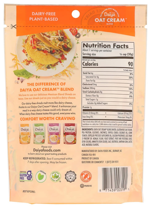 7.1 Daiya Cheese Shreds Dairy Free Mexican, Ounce