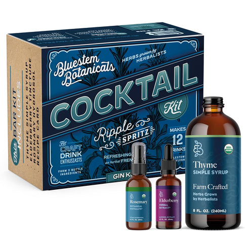 Bluestem Botanicals, Ripple Spritz (French 75) Gin Mixer Gift Set for Craft