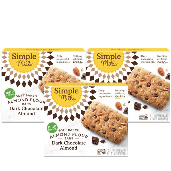 Simple Mills Almond Flour Snack Bars (Dark Chocolate Almond), Organic Coconut Oil,