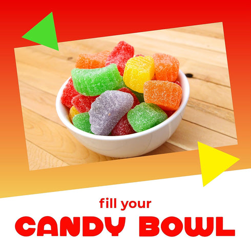 2 Fruit Slices Candy | Pound Bulk Bag | Assorted Sugar Coated Jelly Candies in Strawberry, Orange, Lemon, Grape, Apple