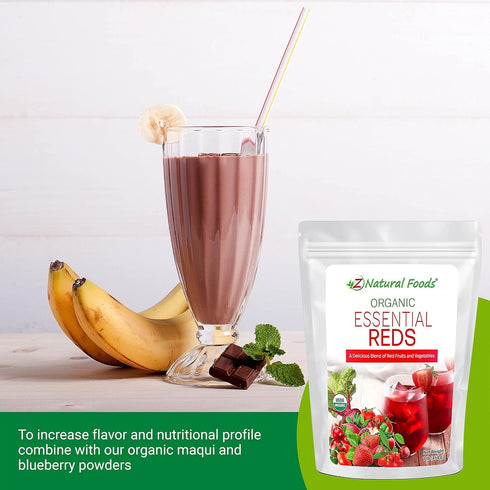 10 1 lb Z Natural Foods Organic Essential Reds, Organic Juice Powder, Super Blend of Red Fruits and Vegetables