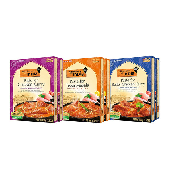 Kitchens of India Curry Paste Combo - Butter Chicken, Tikka Masala &