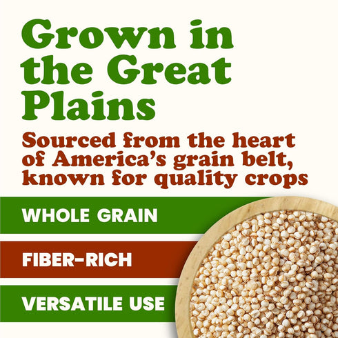 3 Food to Live Organic Great Plains White Sorghum Grain, Pounds Whole Ancient Groats. High Fiber. No-GMO. Raw Milo