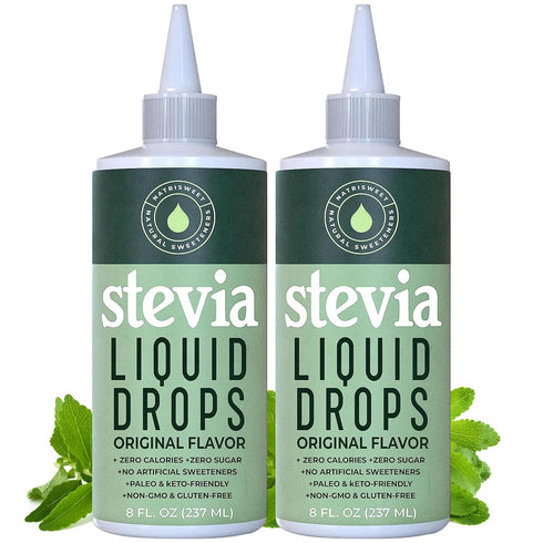 Natrisweet Liquid Stevia Drops, 8oz 2pack, Pure Sweetener from Stevia Extract, Plant-Based