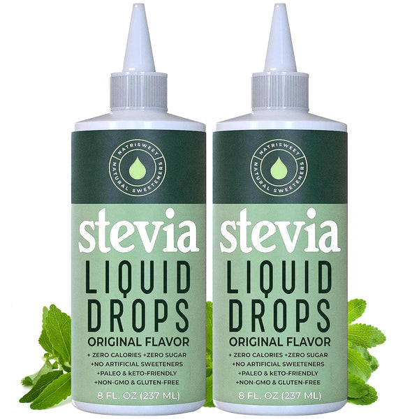 Natrisweet Liquid Stevia Drops, 8oz 2pack, Pure Sweetener from Stevia Extract, Plant-Based