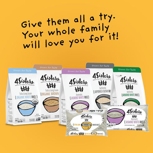 4Sisters 5lb - Enriched Extra Long White Rice - Sustainably Grown - Women Owned