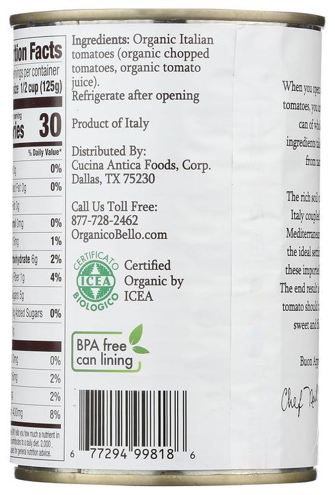 14.28 OZ ORGANICO BELLO Organic Diced Tomatoes