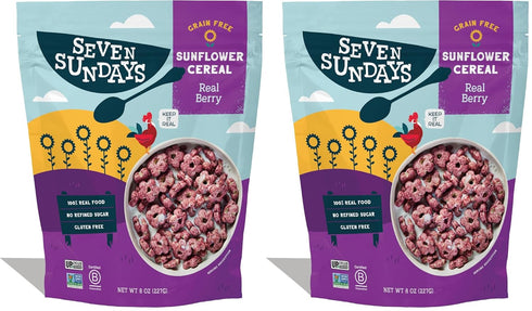 Seven Sundays Sunflower Cereal, Real Berry, 8 Oz Bag, Grain & Gluten