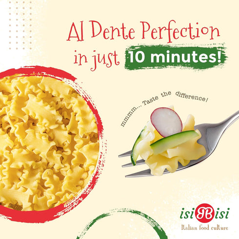 (8 oz.) isiBisi Gluten-Free Baby Mafalda Pasta - Mini Lasagna Noodles Made With Corn and Rice Flour - Vegan, Non-GMO