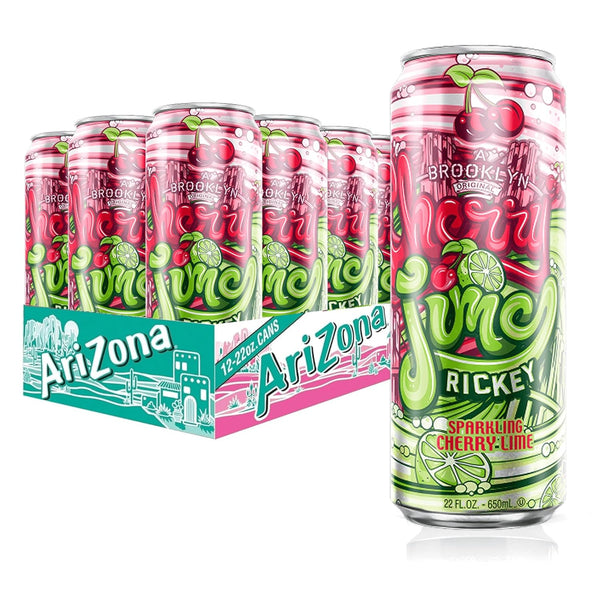 AriZona Cherry Lime Rickey Soda, A Brooklyn Original Sparkling Drink - Big