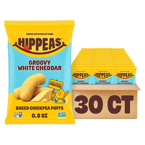 HIPPEAS Chickpea Puffs, Groovy White Cheddar, Gluten Free Snacks, Dairy Free, Vegan,