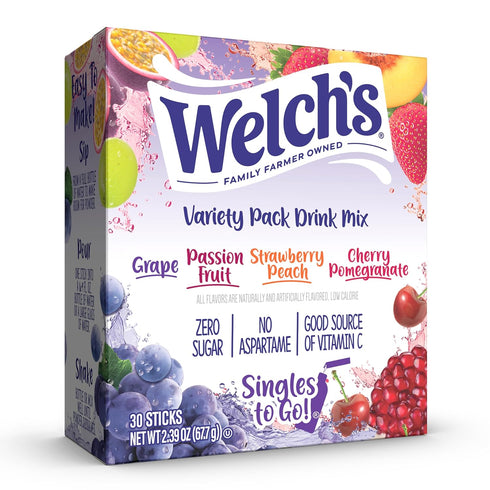 Welch's Singles To Go Variety Pack, Watertok Powdered Drink Mix, Includes 4