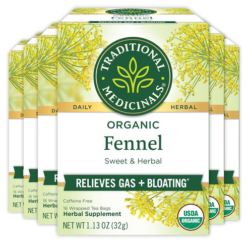 Traditional Medicinals Tea, Organic Fennel, Promotes Healthy Digestion, 96 Tea Bags (6