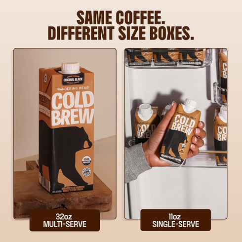 100% 16 6fl.oz 96fl.oz Wandering Bear Straight Black Organic Cold Brew Coffee On Tap, Iced Coffee Drink - Extra Strong