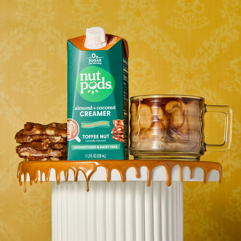 Whole30, (3-Pack) nutpods Toffee Nut Coffee Creamer - Unsweetened Non Dairy Creamer Made from Almonds and Coconuts