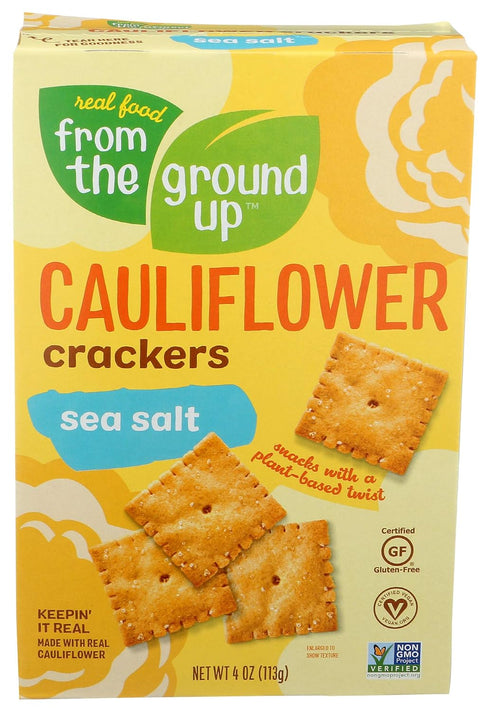 From The Ground Up Cauliflower Crackers Sea Salt - 4 Ounce