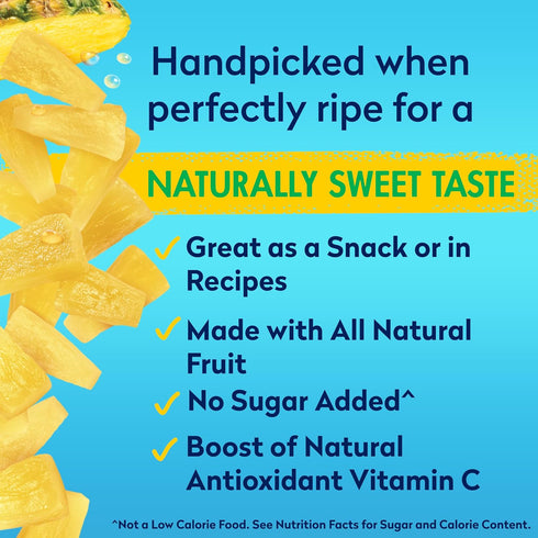 100% 8 Oz, Packaging Dole Canned Fruit, Pineapple Tidbits in Pineapple Juice, Gluten Free, Pantry Staples, May Vary