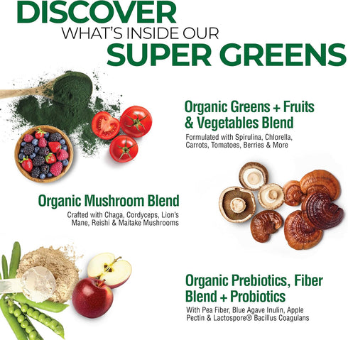 Country 50 20 10.6 Oz Farms Super Greens Natural Flavor, Organic Super Foods, USDA Organic Drink Mix, Fruits