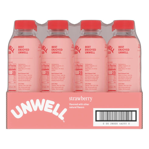 12 Pack Unwell Hydration Electrolyte Drink For Rapid Hydration + Focus Strawberry