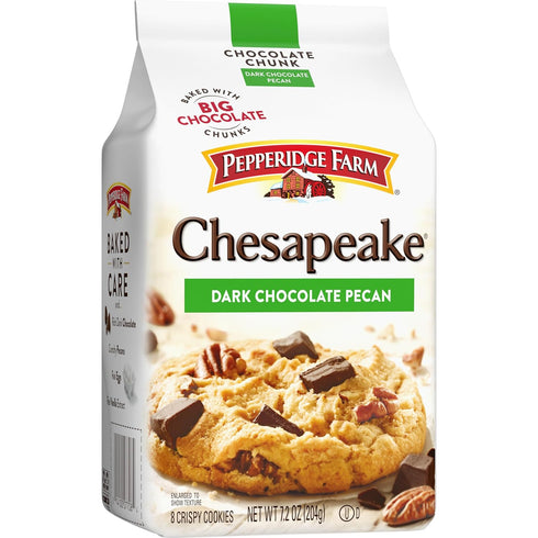 Pepperidge Farm Chesapeake Crispy Dark Chocolate Pecan Cookies, 7.2 OZ Bag (8 Cookies)