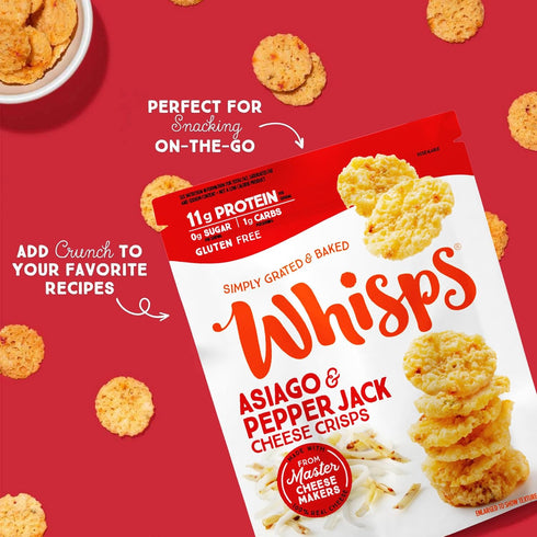 Pack (2.12 Oz, 6 Pack) Whisps Cheese Crisps Variety | Protein Chips | Healthy Snacks | Protein Snacks, Gluten Free
