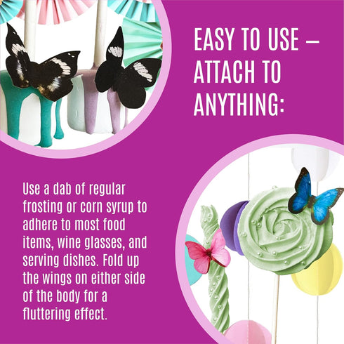 Sugar Robot Inc. Edible Butterflies for Cake Decorating - Small Size, Premium Crafted in the USA - Butterfly Cake