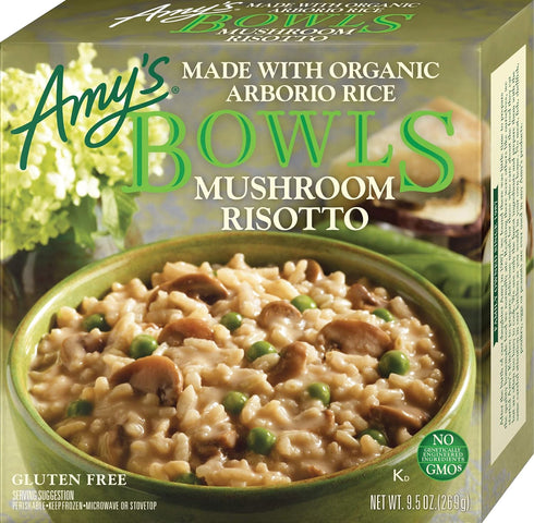Amy's Frozen Meals, Mushroom Risotto Bowl, Made with Parmesan Cheese, Gluten Free,