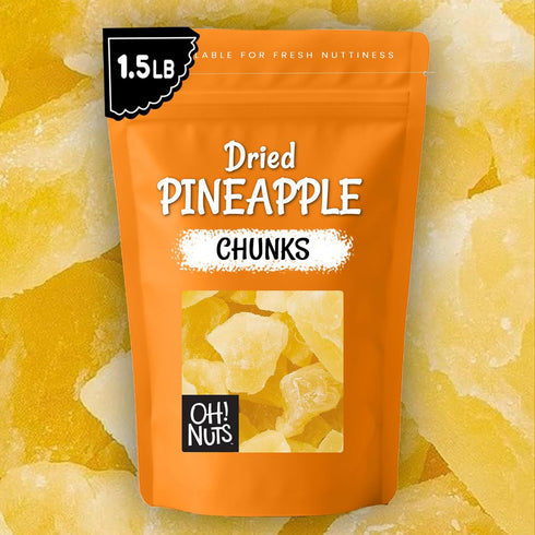 1.5 LB Packed Oh! Nuts Dried Pineapple - - Dried Fruit Chunks - Less Sugar Added - Dehydrated Fruit Bites - in New York