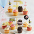 24 Pcs Happy New Year Cupcake Toppers, Glitter Rose Gold and Gold, Cheers to 2025 Decoration