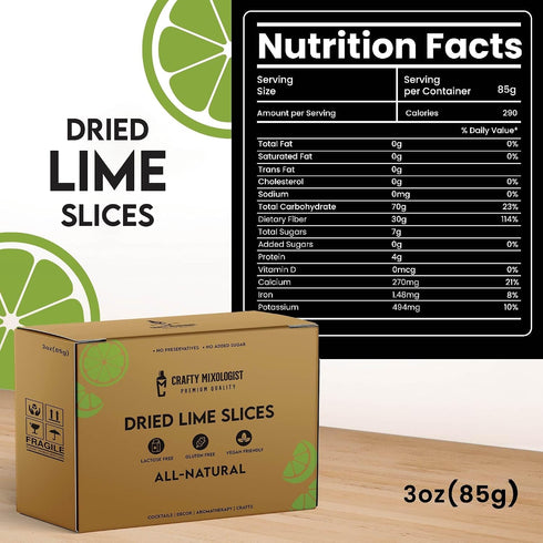 3oz/85gm 40 50 Dried Lime Slices to Pcs, Citrus Dehydrated Fruit For Cocktails, Limes For Cocktail and Decor, Cocktail