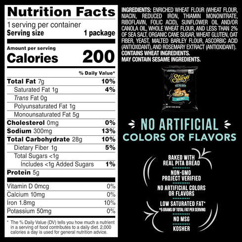 1.5 Oz (Pack 24) Stacys Pita Chips, Sea Salt, No Artificial Colors or Flavors