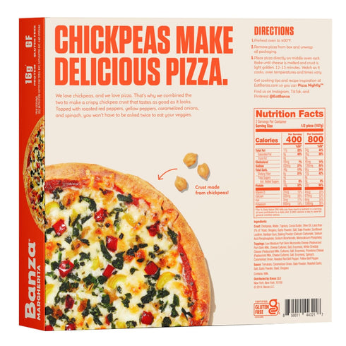 Frozen 10.9oz Banza Roasted Veggied Pizza from Chickpeas - High Protein, Gluten Free