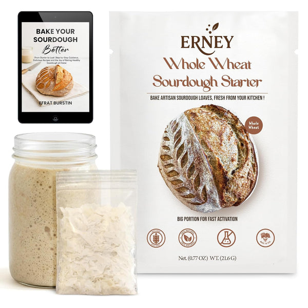 ERNEY Dehydrated Whole Wheat Sourdough Starter for Bread Making - Perfect Rise Whole