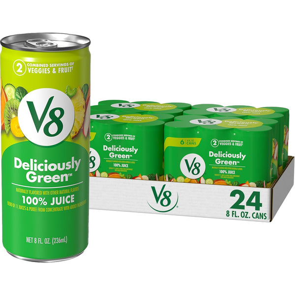 V8 Deliciously Green 100% Fruit and Vegetable Juice, 8 fl oz Can