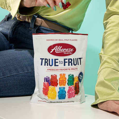 Albanese Gummies, 18.75oz World's Best True to Fruit American Favorite Fruits Bag of Candy