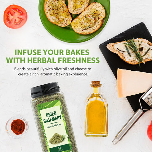 7.76 oz (220g), Soeos Dried Rosemary Leaves, Whole Rosemary for Cooking, Seasoning, Baking, Roasting, Marinades