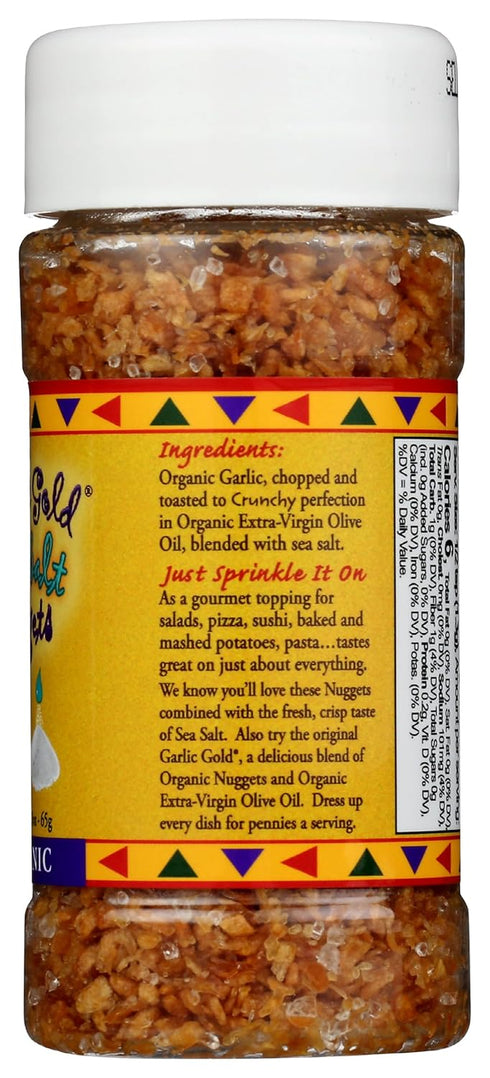 (2.3 oz 1 Pack) Garlic Gold Toasted Nuggets Organic Garlic Minced Nuggets with Sea Salt, Paleo, Vegan, Keto