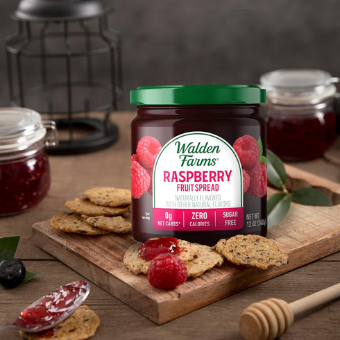 Pack 3-Pack, 12 oz Walden Farms Fruit Spread Variety Blueberry, Raspberry & Strawberry Fruit Flavors Zero Calorie, Low