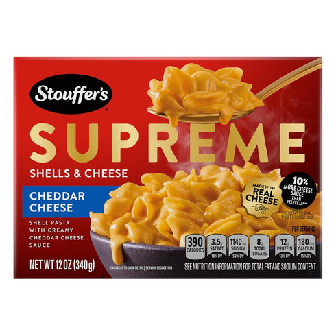 Stouffer's Supreme Shells And Cheese, Cheddar Cheese, Boxed Mac & Cheese, Dinner