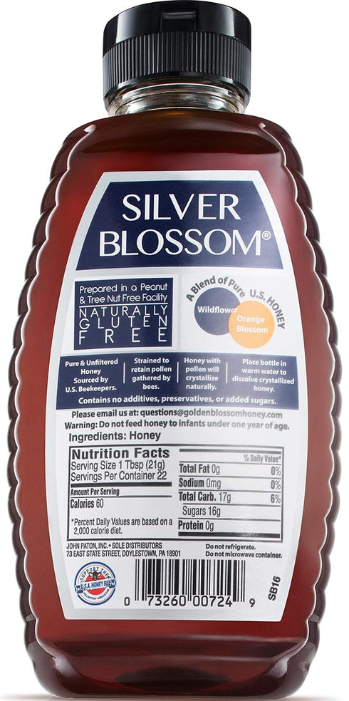 Golden Blossom 16 oz Silver Blossom Pure & Unfiltered Honey