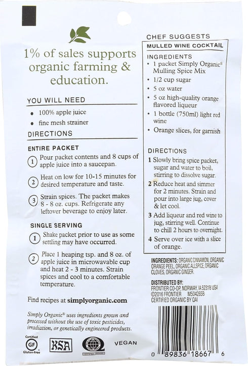 SIMPLY ORGANIC Organic Mulling Spices, 1.2 OZ