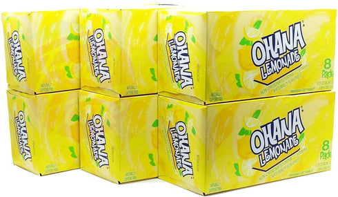 12-fluid 8-pack (1) Ohana! lemonade, non-carbonated drink, caffeine free, ounce cans, in box
